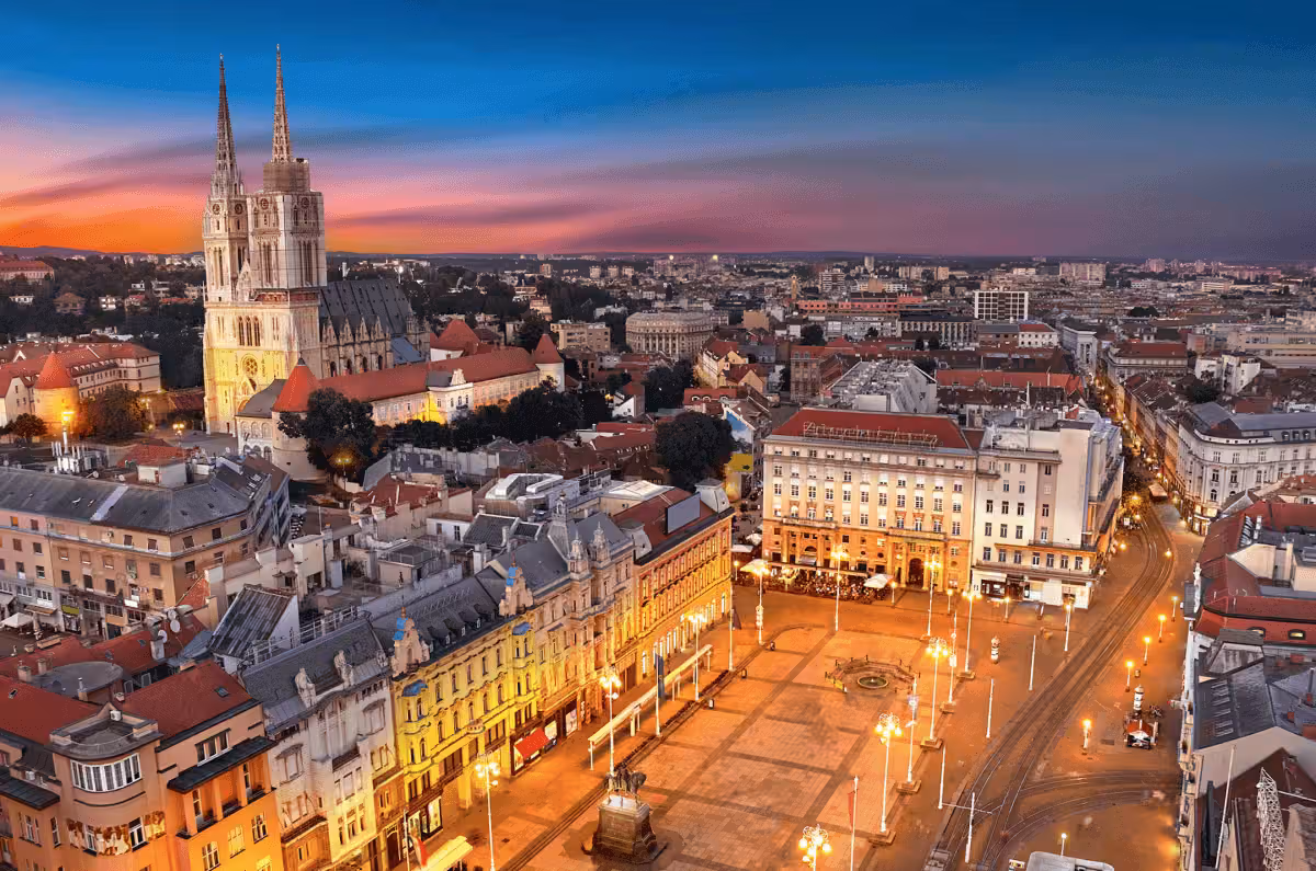 Calles y arquitectura del centro de Zagreb.