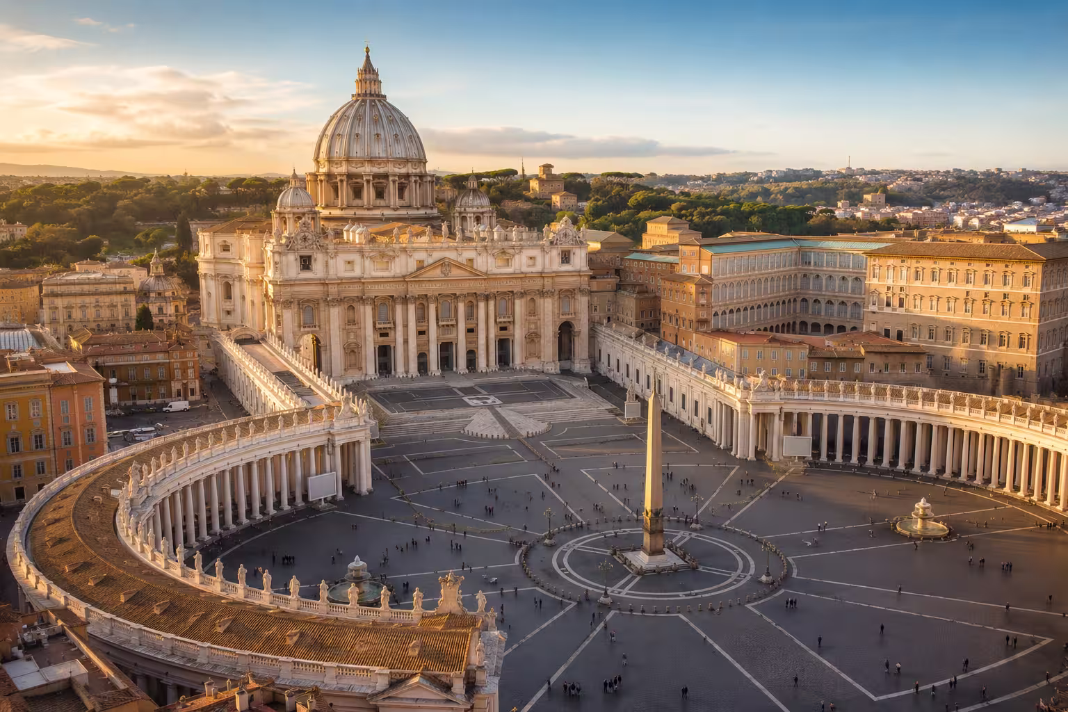 Plaza de San Pedro en la Ciudad del Vaticano.